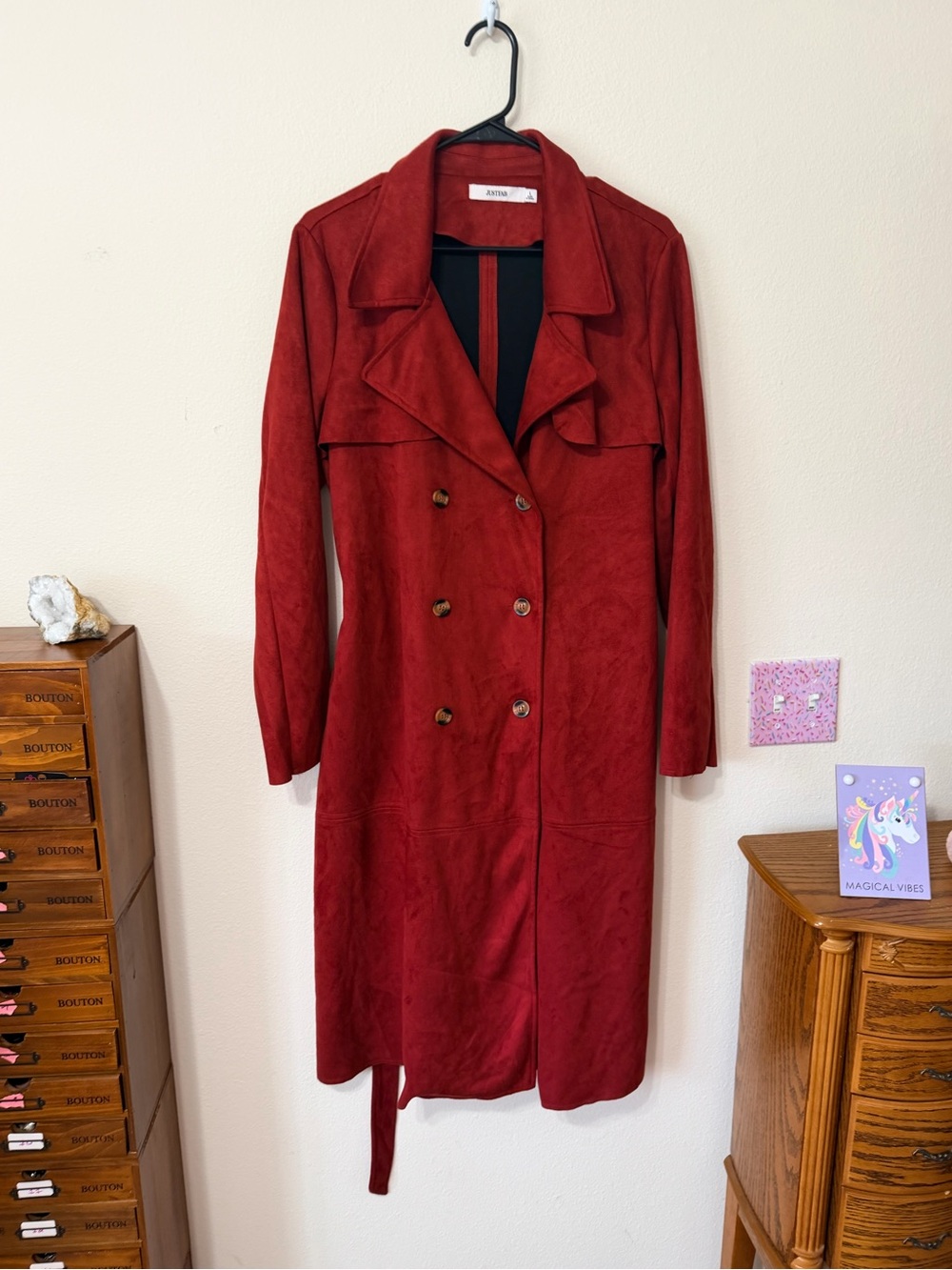JustFab full length coat size L NWOT - Picture 3 of 10
